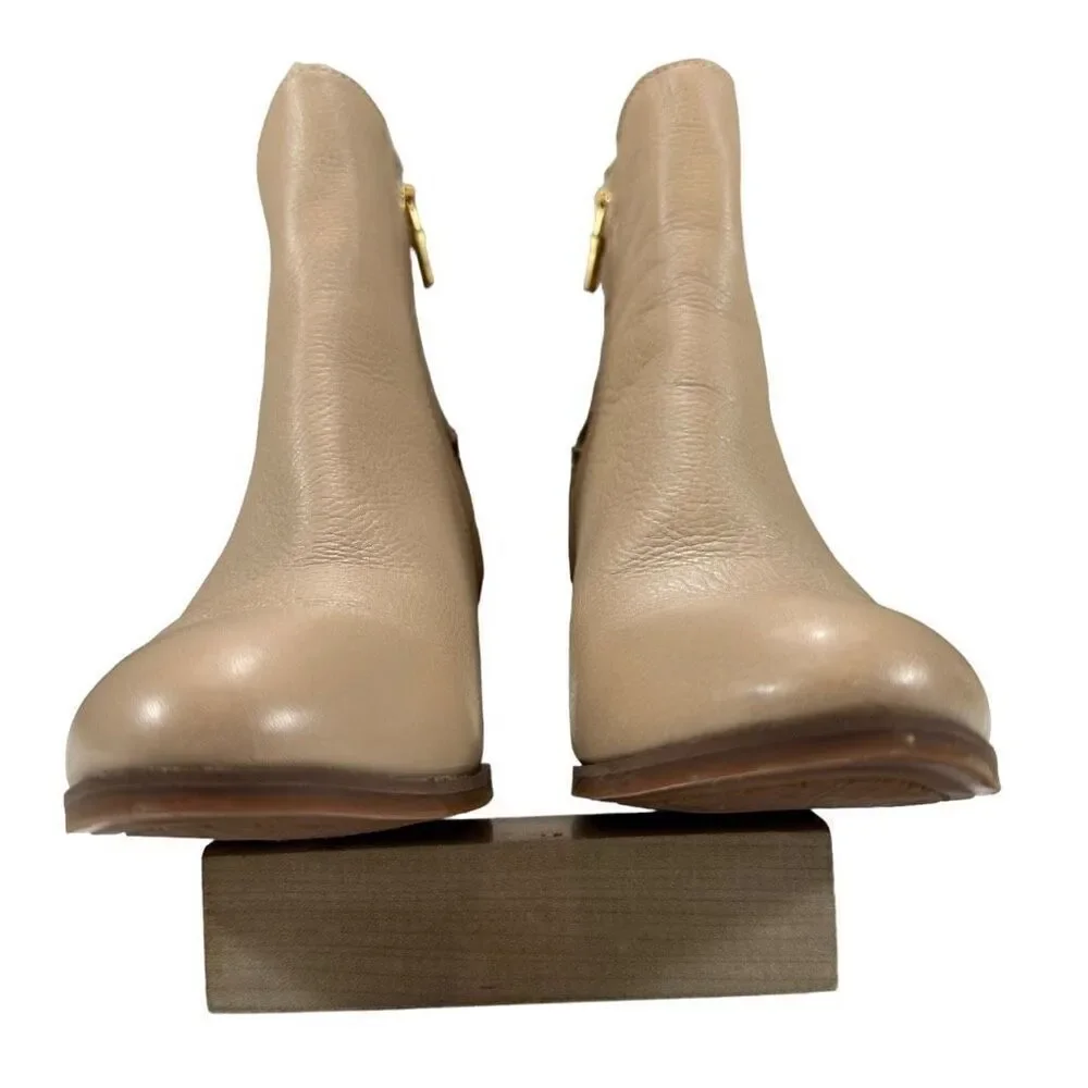 Lucca Lane Zippy Leather Zip-up Wedge Booties